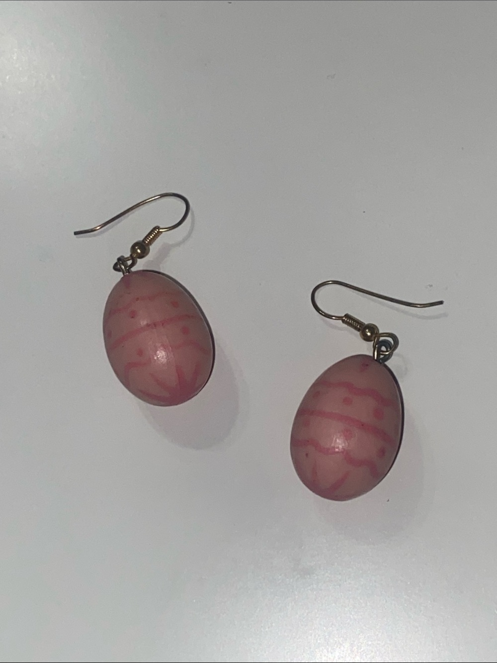 Pink Oval Bead Drop Earrings